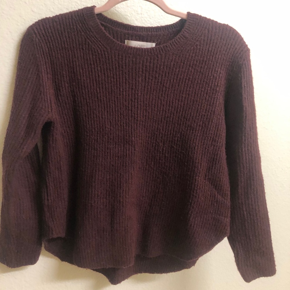 Petite Burgundy LOFT Sweater